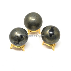 Wholesale Natural Crystal Healing Stone Sparkly Druzy Pyrite Gemstone <b>Ball</b> <b>Sphere</b> for Home Decoration - Product Image 1