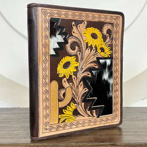 Portafolio de Cuero Personalizado Hecho a Mano para Graduación, Carpeta de 3 Anillas, Portafolio Personalizado con Clip, Organizador de Documentos A4 para Oficina - Product Image 4