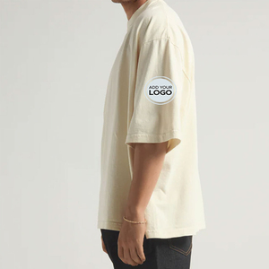 T-shirt en coton épais 240 GSM de haute qualité, vierge, streetwear, pour homme, manches courtes, vente en gros, épaules tombantes, en coton lourd - Product Image 1
