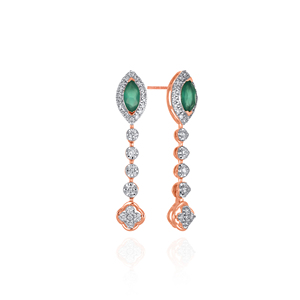 Luxury Green Marquise Crystal Long <b>Dangle</b> <b>Earrings</b> with Brilliant Clear Stone Halo Multi-Link Round Crystal <b>Earring</b> - Product Image 2