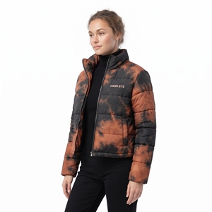 <b>Women</b> Custom Puffer Jacket 2026 <b>Winter</b> Wear Cropped Quilted <b>Coat</b> Stand Collar Full Zip Tie Dye Sublimation - Product Image 3