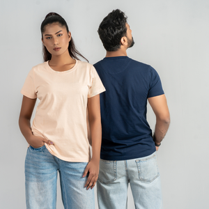 T-shirt décontracté d'été pour femme, manches courtes, col rond, 100% coton peigné jersey, logo personnalisé imprimé en sérigraphie, coupe classique - Product Image 5