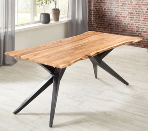 Modern Solid <b>Wood</b> <b>Foldable</b> Dining <b>Table</b> with Fluted Pedestal Base for 6 Dining Room Entry - Product Image 5