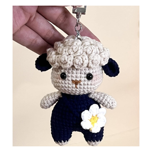 99 GOLD DATA 99 Catarina Crochet Sheep Amigurumi Dolls Green Dress Backpack Cartoon Fashion <b>Plush</b> Toy 3D Shape Soft Carabiner - Product Image 1