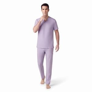 Camiseta Sanitaria para Hombre con Cuello en V, Uniforme de Enfermería, Múltiples Bolsillos, Ropa de Trabajo Médica Hospitalaria, Cuello Superpuesto - Product Image 3