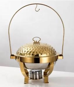 Plat de service rond en acier inoxydable pour une utilisation domestique élégante, avec support, compatible congélateur, sans source de chaleur - Product Image 2