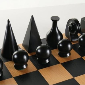 Modern Abstract Wood <b>Chess</b> Set Geometric Minimalist Decorative Luxury Staunton Alternative Premium Handcrafted <b>Chess</b> <b>Board</b> <b>Game</b> - Product Image 5