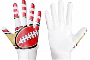 Gants de football américain en néoprène personnalisés avec grip adhésif, sangle Velcro réglable, sans manches, unisexes pour adultes, gants de sport d'entraînement - Product Image 3