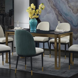 New Design Modern Rectanglur Dining Tables With <b>Marble</b> <b>Top</b> Luxury Dining Table 6 Seater Metal Dining Table - Product Image 5