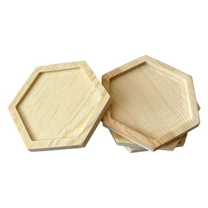 Sous-verres en bois personnalisés en gros avec support, forme ronde, vente directe d'usine, sous-verres classiques en bois pour tasses à thé - Product Image 5