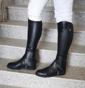 Demi-gambes en cuir pleine fleur imperméables et respirants pour hommes, style western, avec fermeture éclair incurvée - Product Image 4