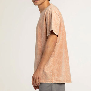 Service OEM, t-shirt ample personnalisé imprimé, effet délavé, pour hommes, 100% coton, vente en gros, prix bas, t-shirts effet délavé pour hommes - Product Image 5