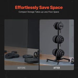 Soporte Vertical para Discos de Pesas de 2 Pulgadas, Capacidad de Carga de 450 kg, Ruedas Estándar, Construcción de Madera y Hierro, Personalizable - Product Image 4