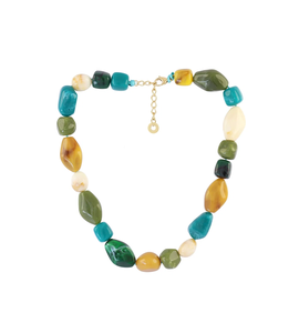 Collier fantaisie en perles de résine noires naturelles multicouches de qualité supérieure, fermoir plaqué or fait main, bijoux de fête pour femme - Product Image 2