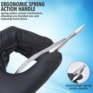 Ciseaux de manucure professionnels de précision à micro-spring, couleur personnalisée, ultra-affûtés, en acier inoxydable, courbés pour cuticules et sourcils - Product Image 4