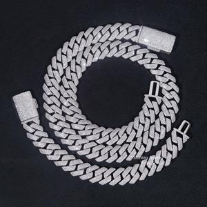 Ensemble de chaînes cubaines de luxe en moissanite, style hip-hop, effet diamant VVS, pièce maîtresse plaquée or/argent, bijoux Banti - Product Image 3