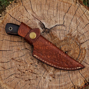 Cuchillo desollador de acero de Damasco hecho a mano, herramienta artesanal, cuchillo desollador de Damasco con hoja curva para desollar, cuchillo desollador de acero de Damasco - Product Image 4