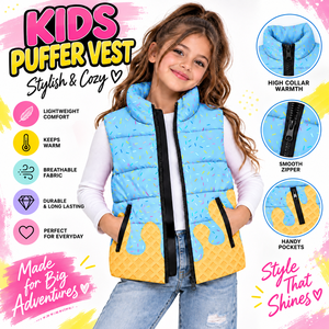 Custom Ice for Drip Puffer Vest <b>Women</b> Boutique Winter Zipper Closure Sublimated Streetwear Fashion <b>Sleeveless</b> <b>Jacket</b> - Product Image 6
