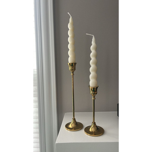 Elegant Set of 3 Gold Metal Taper Candle Holders for Wedding Centerpieces Vintage <b>Brass</b> Finish <b>Candlestick</b> Stand In Best Price - Product Image 6