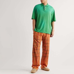 Polo de Manga Corta Verde para Hombre, Tela Oxford, Color Sólido Informal, Corte Regular, Diseño con Botones - Product Image 3