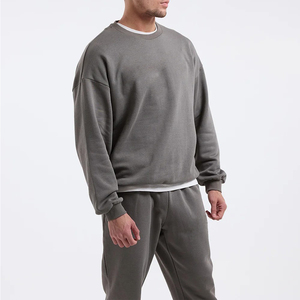 Sweat-shirts d'hiver surdimensionnés pour hommes, dernier design, prix bas, vente en gros, logo personnalisé, avec revers et ourlet côtelés - Product Image 3