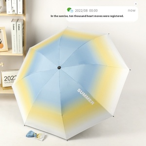 Small Fresh Color UV Folding Sun <b>Umbrella</b> for Ladies Thickened Rubber Rain Protection Wholesale in Stock - Product Image 3