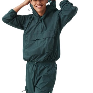High Quality ODM OEM Customized 2026 Men Hooded Casual Sweatsuit Set Custom Logo Nylon Windbreaker Jacket Two Piece Tracksuit - Product Image 3