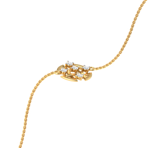Pulsera de Oro de 18K con Diamantes de Imitación Florales Redondos para Mujer |   Elegante Pulsera de Cadena Ajustable |   Flor Geométrica Minimalista - Product Image 2