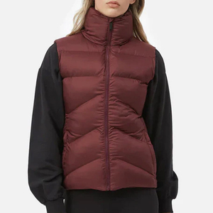 Chaleco Acolchado de Invierno para Mujer, Ligero, Sin Mangas, de Poliéster y Cuero, Transpirable, Resistente al Viento, con Cierre Frontal - Product Image 1