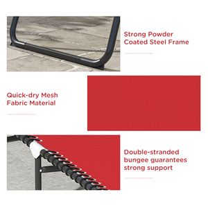 Sdraio Pieghevole a 4 Posizioni con Rete Traspirante per Patio, Giardino, Piscina, Colore Rosso Vino, per Uso Esterno e a Bordo Piscina - Product Image 5