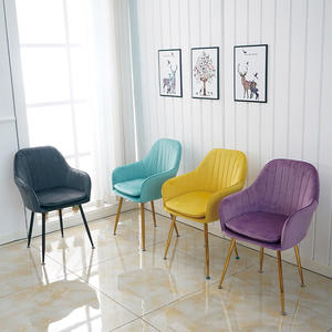 Chaise de salle à manger moderne en velours avec pieds en métal, <span class=keywords><strong>fauteuil</strong></span> rembourré pour café, restaurant, salon et mobilier d'hôtel - Product Image 1