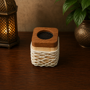 Encensoir en bois de qualité supérieure, décoratif, avec cordon rouge, brûleur de Bakhoor, porte-oud arabe, aromathérapie, cadeau islamique pour l'Aïd, décoration intérieure - Product Image 4