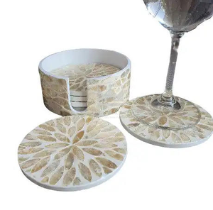 Wholesale Modern Set of Mother of Pearl Coasters MOP MDF Table Mat Decor Placemat for Arabian <b>Eid</b> <b>Gift</b> <b>Eid</b> Mubarak Kuwait - Product Image 5