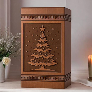 Handcrafted Rosewood Christmas Tree Urn: Engraved <b>Memorial</b> <b>Keepsake</b> urn <b>Memorial</b> <b>Keepsake</b> by AYAANS - Product Image 2