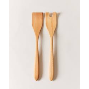 Handcrafted Acacia Wood Salad Server Set Long Handle Wooden <b>Serving</b> <b>Spoon</b> And Fork Eco-Friendly Kitchen Utensils For <b>Serving</b> - Product Image 3