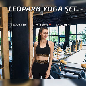 Conjunto Deportivo de 2 Piezas para Mujer, Sujetador Deportivo Negro Sólido y Leggings Largos con Cintura Elástica, para Gimnasio y Yoga - Product Image 2