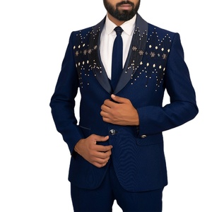 Calidad Premium última gran oferta vestido de novia 3 piezas graduación moda cuello mandarín esmoquin estambre doble botonadura traje de pana - Product Image 1
