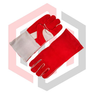 Gants de soudage en cuir rouge, résistants aux déchirures, ignifuges, anti-chaleur, anti-coupures, antidérapants, sans silicone, 14 pouces, pour soudeurs, travaux de barbecue, TIG - Product Image 5
