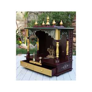 Lujosa decoración del hogar hecha a mano Templo de madera Mandir para retiro espiritual - Product Image 3
