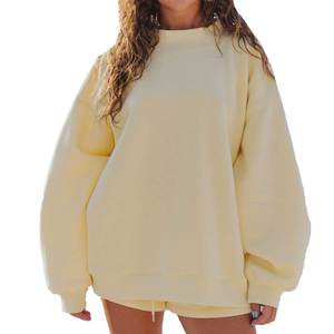 Sudadera Profesional Oversize de Mujer con Hombros Caídos, de Poliéster/Algodón Terry, Cuello Mock, Personalizable con Logotipo, Estampado, Color Liso, Estilo Casual Holgado - Product Image 4