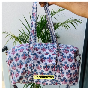 Bolsa de Viaje Deportiva Plegable de Lujo, Acolchada, de Algodón con Estampado de Bloques, Resistente, con Cierre, Gran Capacidad, Portátil, para Mujer - Product Image 6