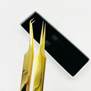 Pinces à cils de précision à 45 degrés pour la pose et le retrait des cils, design ergonomique antidérapant, emballage personnalisé - Product Image 3