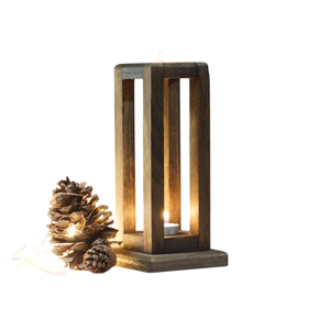 Vintage Style <b>Large</b> Home Decor Decorative Gold Finish Metal Candle <b>Lantern</b> On Stand With Green Patina For Indoor Outdoor Use - Product Image 5