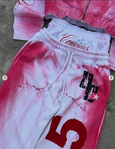 ชุดเซ็ตเสื้อฮู้ดและกางเกงวอร์มลำลองสำหรับผู้ชาย GENERSA SPORTS ผ้าสแปนเด็กซ์/คอตตอน แห้งเร็ว ลายพิมพ์ ขาบาน - Product Image 6