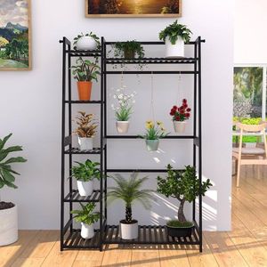 Bamboo Freestanding Closet Organizer Garment Rack <b>Shelves</b> for Hanging Clothes for Living Room & <b>Bedroom</b> Use - Product Image 4