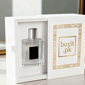 กล่องบรรจุภัณฑ์เครื่องสำอางและน้ำหอมแบบย่อยสลายได้ ทำจากกระดาษแข็งอย่างดี พร้อมฝาปิดแม่เหล็ก  รับทำโลโก้ตามสั่ง กล่องของขวัญรีไซเคิล - Product Image 1