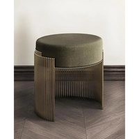 Tabouret et repose-pieds modernes en velours avec structure en fer, assise confortable, housse amovible, taille personnalisable pour appartement, salon, chambre