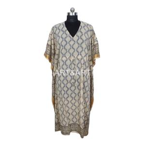 Handmade Women's Vintage Bodycon Midi <b>Dress</b> <b>Long</b> Cotton Kaftan Night Wear Lace Decoration Free Size Washable - Product Image 1