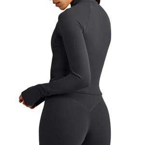 Premium Quality Lightweight Zipper Front Logo Jogging <b>Jacket</b> Women Regular Fit Anti-UV Breathable Quick Dry Outdoor Fitness <b>Yoga</b> - Product Image 2