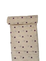 Tissu en coton tissé blanc brodé motif croix Buti violet, léger, respirant et à séchage rapide, pour robes et textiles de maison pour filles